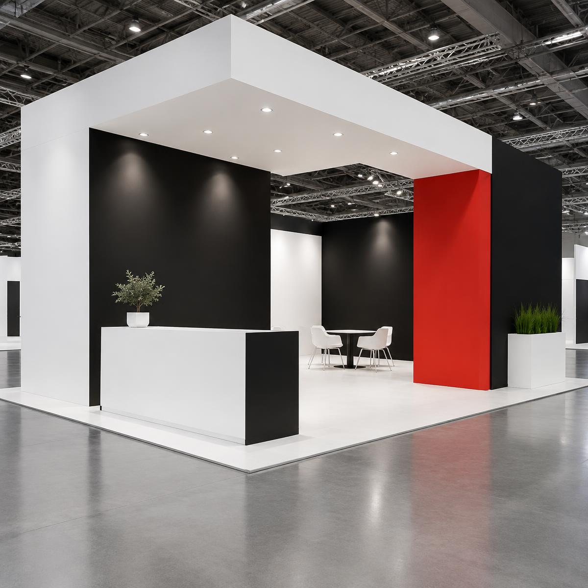Imagen ilustrativa de stand expositivo minimalista